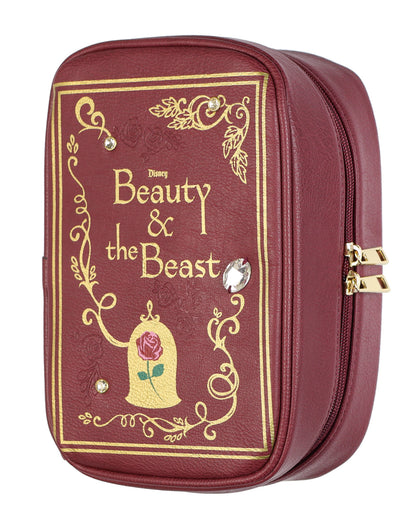 Disney Beauty and The Beast Storybook Cosmetic Toiletry Travel Bag, 8.5"