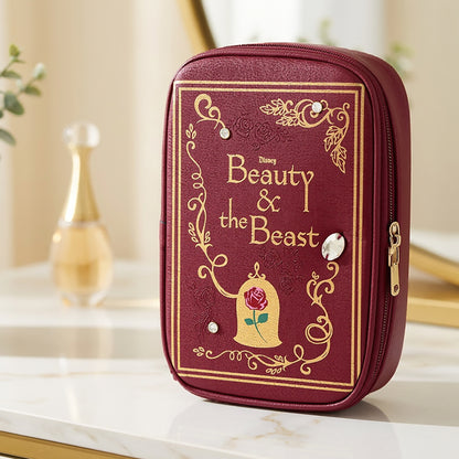 Disney Beauty and The Beast Storybook Cosmetic Toiletry Travel Bag, 8.5"