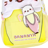 Crunchyroll Bananya Plush 3-D Cat Anime Cartoon 16" Backpack
