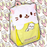 Bananya Plush 3-D Cat Anime Cartoon 16" Backpack