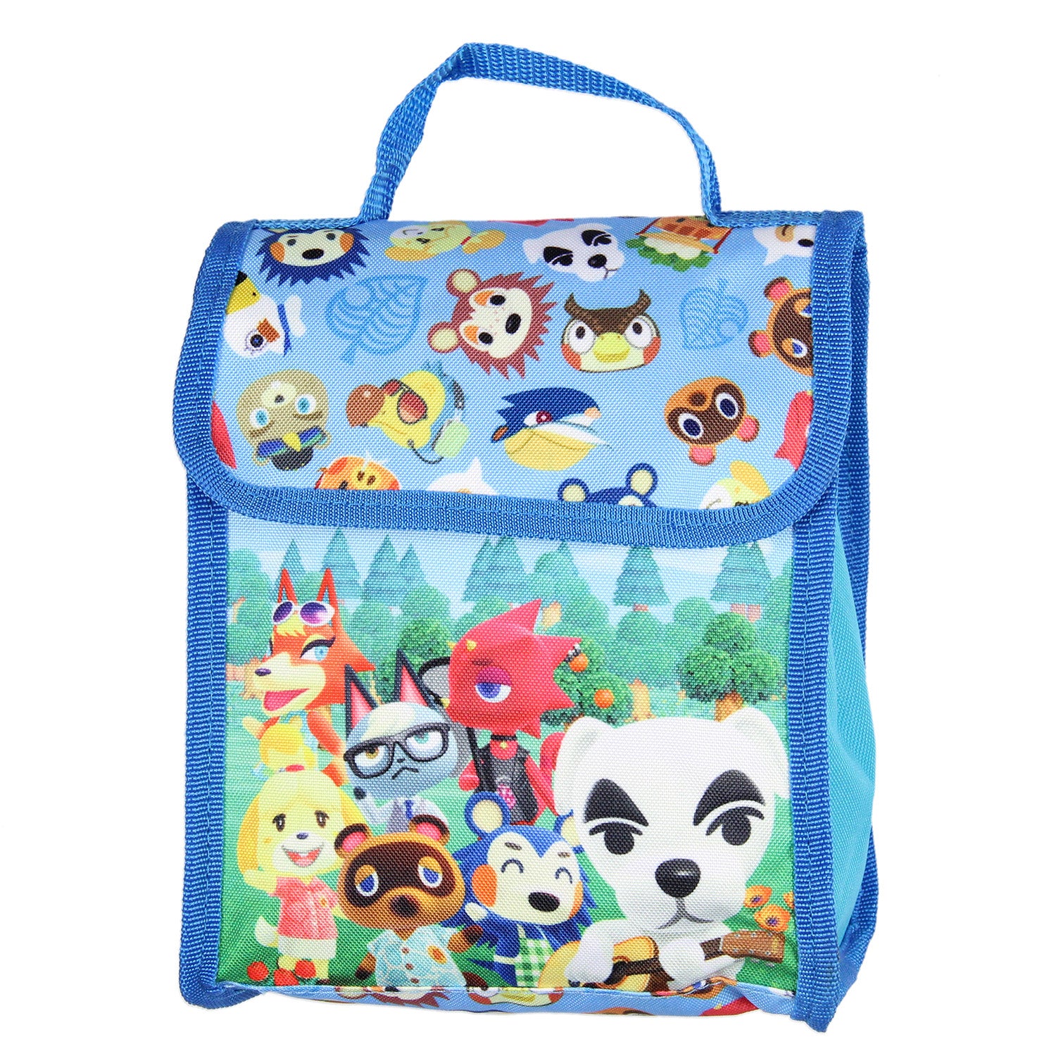 Animal Crossing Character Print Backpack 5 pc Set Lunch Tote Keychain 16"