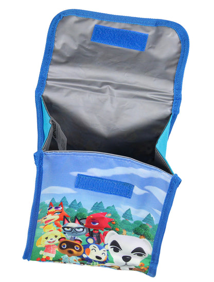 Animal Crossing Character Print Backpack 5 pc Set Lunch Tote Keychain 16"