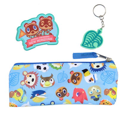 Animal Crossing Character Print Backpack 5 pc Set Lunch Tote Keychain 16"