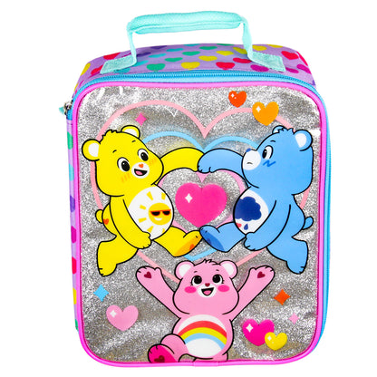 Care Bears Lunch Tote Clear Design With Iridescent Underlay Lunch Bag Box 10"