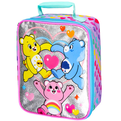 Care Bears Lunch Tote Clear Design With Iridescent Underlay Lunch Bag Box 10"