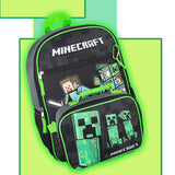 Minecraft Backpack Set with Detachable Lunch Box 16" 4 Piece Set