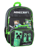 Minecraft Backpack Set with Detachable Lunch Box 16" 4 Piece Set