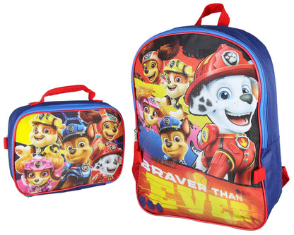 Paw Patrol Braver Than Ever Backpack 16" And Lunch Bag Tote 2 Piece Set