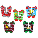 Looney Tunes Characters Striped Mix And Match Adult 5 Pack Ankle Socks