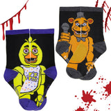 Five Nights at Freddy's Kids Freddy and Chico Character Crew Socks 2 Pair (10-4)