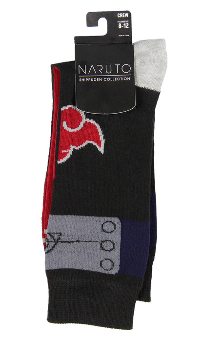 Naruto: Shippuden Red Cloud Rain Of Blood Justice Anime Crew Socks (8-12)