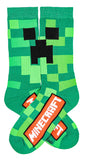 Minecraft Creeper Cubed Character Design Gaming Adult Crew Socks