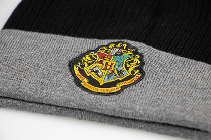 Harry Potter Wizarding World Hogwarts Crest Logo Knit Scarf & Cuff Beanie Set