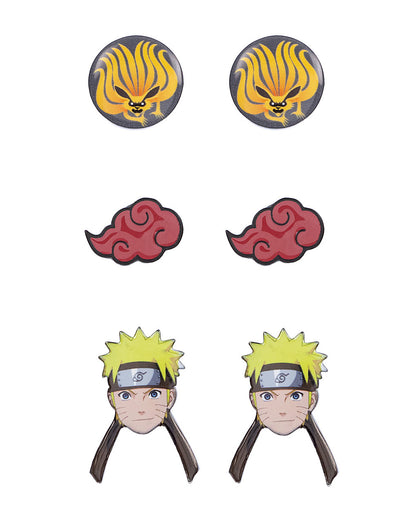 Naruto Shippuden Character And s 6 Pack Costume Jewelry Stud Earrings Set