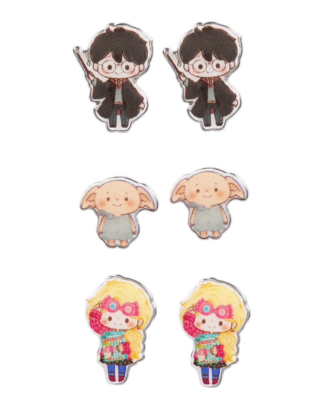 Harry Potter Chibi Character Fashion 6 Pack Costume Jewelry Stud Earrings Set