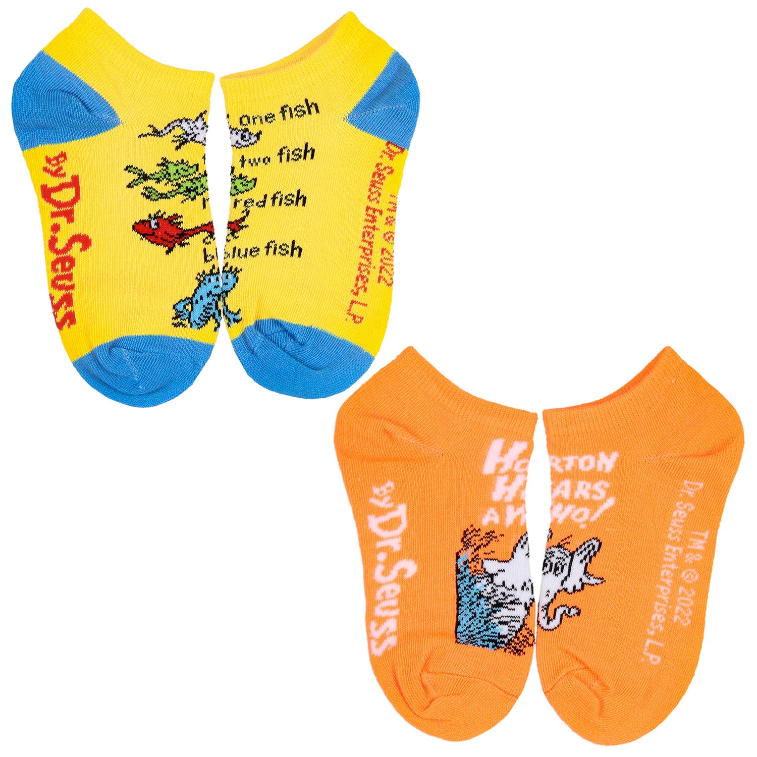 Dr. Seuss Book Titles and Characters Kids Week Of Socks Box Set 7 Pairs