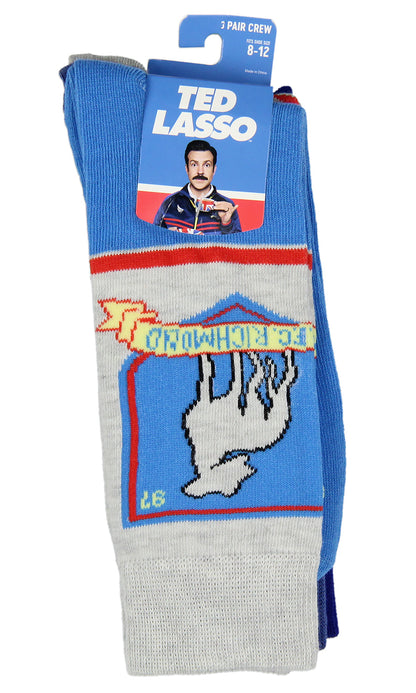 Ted Lasso Original Series AFC Richmond 3 Pairs Multi-Design Mid-Calf Crew Socks