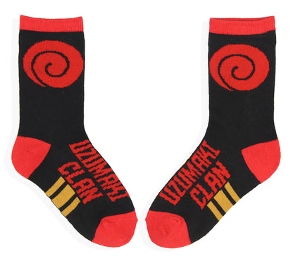Naruto Shippuden Kids Ramen Take Out Gift Box 3-Pair Youth Crew Socks