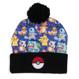 Pokemon Sublimated Pikachu Eevee Charmander Squirtle Bulbasaur Pom Beanie Hat