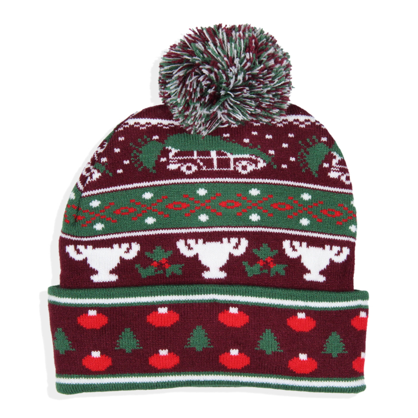 National Lampoon's Christmas Vacation Fair Isle Cuffed Pom Beanie Hat