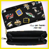 FRIENDS The TV Series Allover Themed Designs Zip Around Wallet