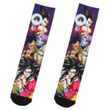 Dragon Ball Z Socks Super Saiyan 4 Character Sublimated Men's Crew Socks 1 Pair