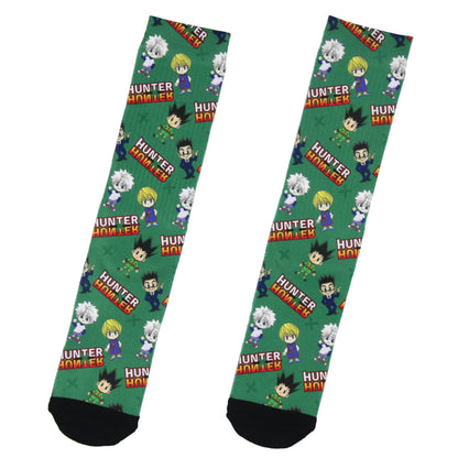 Hunter X Hunter Anime Mens' Chibi Characters Sublimated Crew Socks 1 Pair