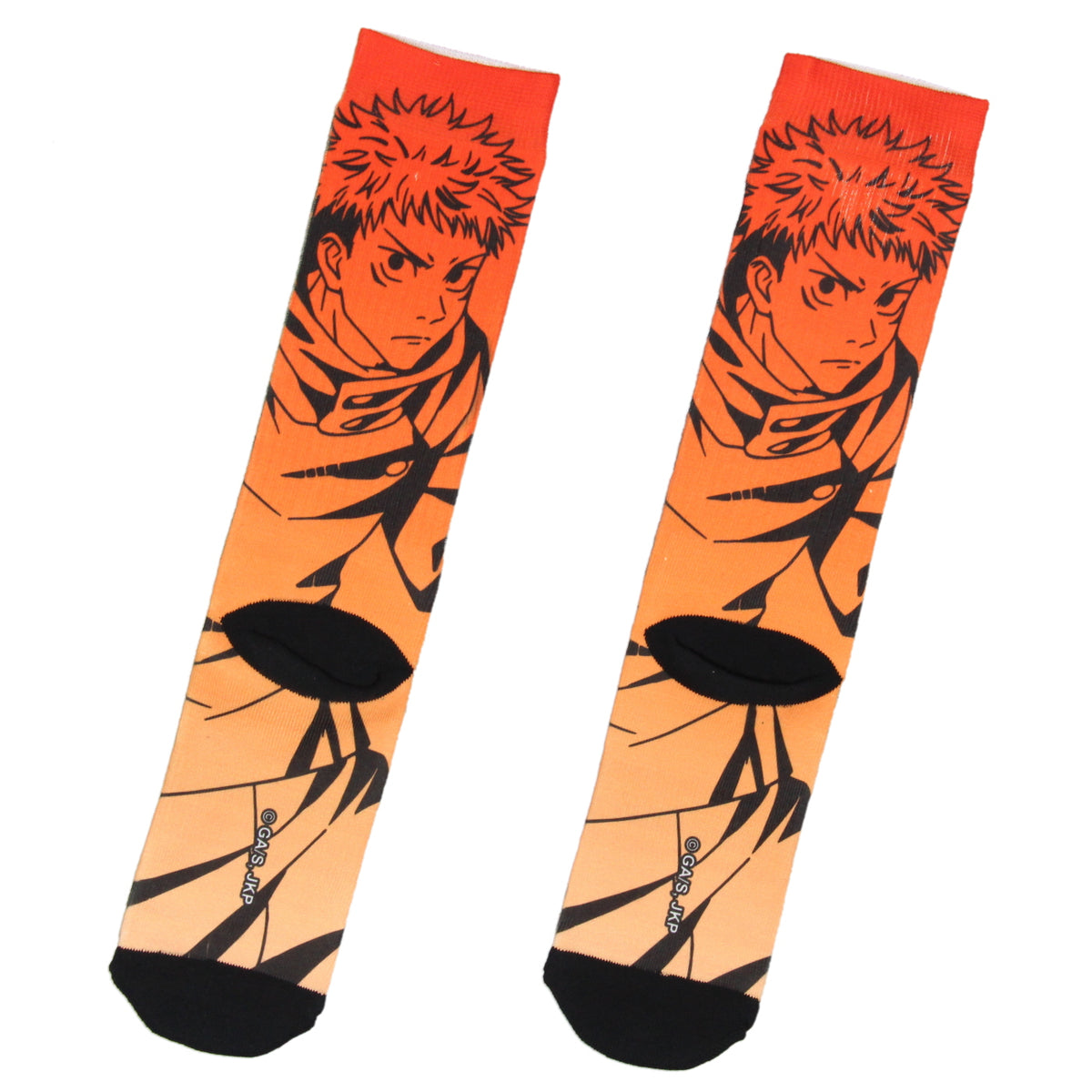 Jujutsu Kaisen Mens Anime Socks Yuji Itadori Character Sublimated Crew Socks