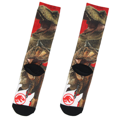 Jurassic World Mens' Indominus Rex Sublimated Adult Crew Socks (Sock Size 10-13)