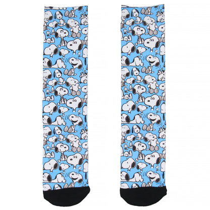 Peanuts Snoopy Allover Character Design Adult Sublimated Crew Socks