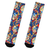 Bioworld Ren and Stimpy Allover Character Sublimation Crew Socks For Men Women