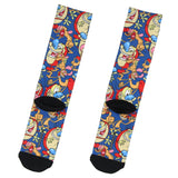 Bioworld Ren and Stimpy Allover Character Sublimation Crew Socks For Men Women