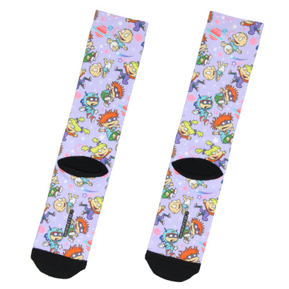 Rugrats Chibi Character Design Sublimation Crew Socks For Men Women