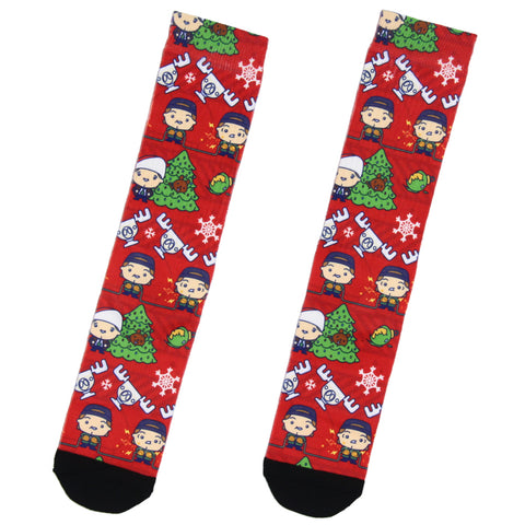 National Lampoon Christmas Vacation Chibi Character Sublimated Crew Socks