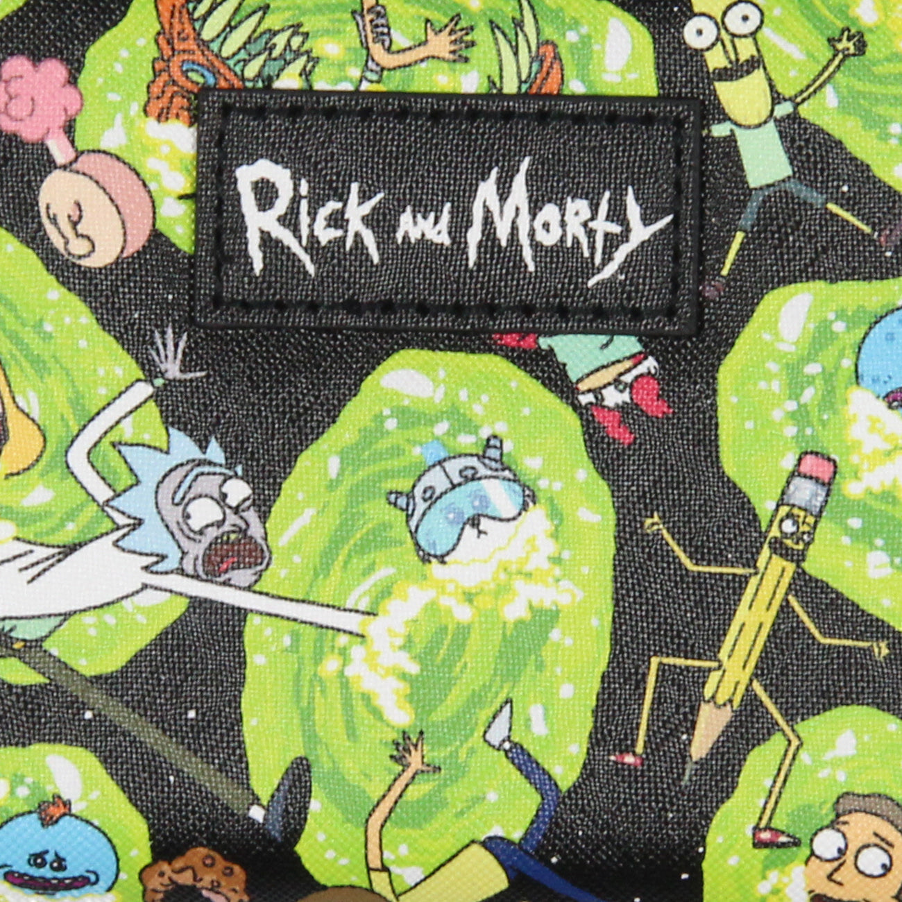Rick and Morty Wallet Portals and Characters Faux Saffiano Zip Closure Wallet