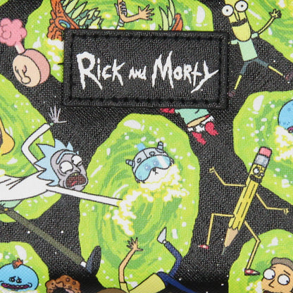 Rick and Morty Wallet Portals and Characters Faux Saffiano Zip Closure Wallet