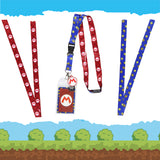 Super Mario Star and Mario Logo Reversible Breakaway Keychain Lanyard ID Holder
