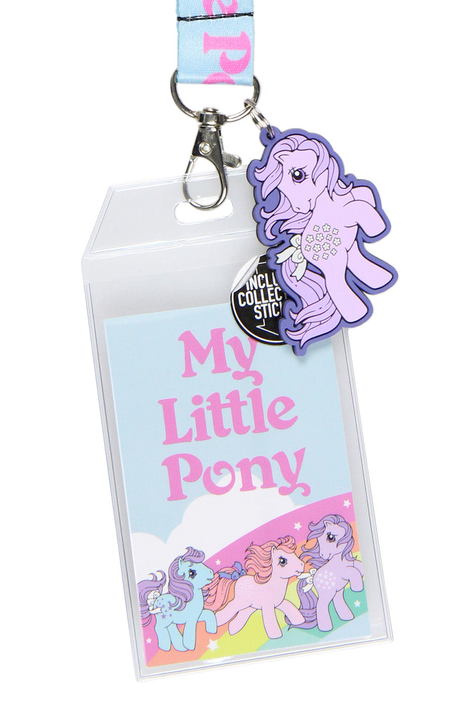 My Little Pony Retro Reversible ID Lanyard Badge Holder With Rubber Pony Charm