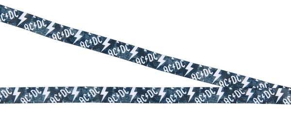 AC/DC Back In Black Reversible ID Lanyard Badge Holder With Rubber Log ...