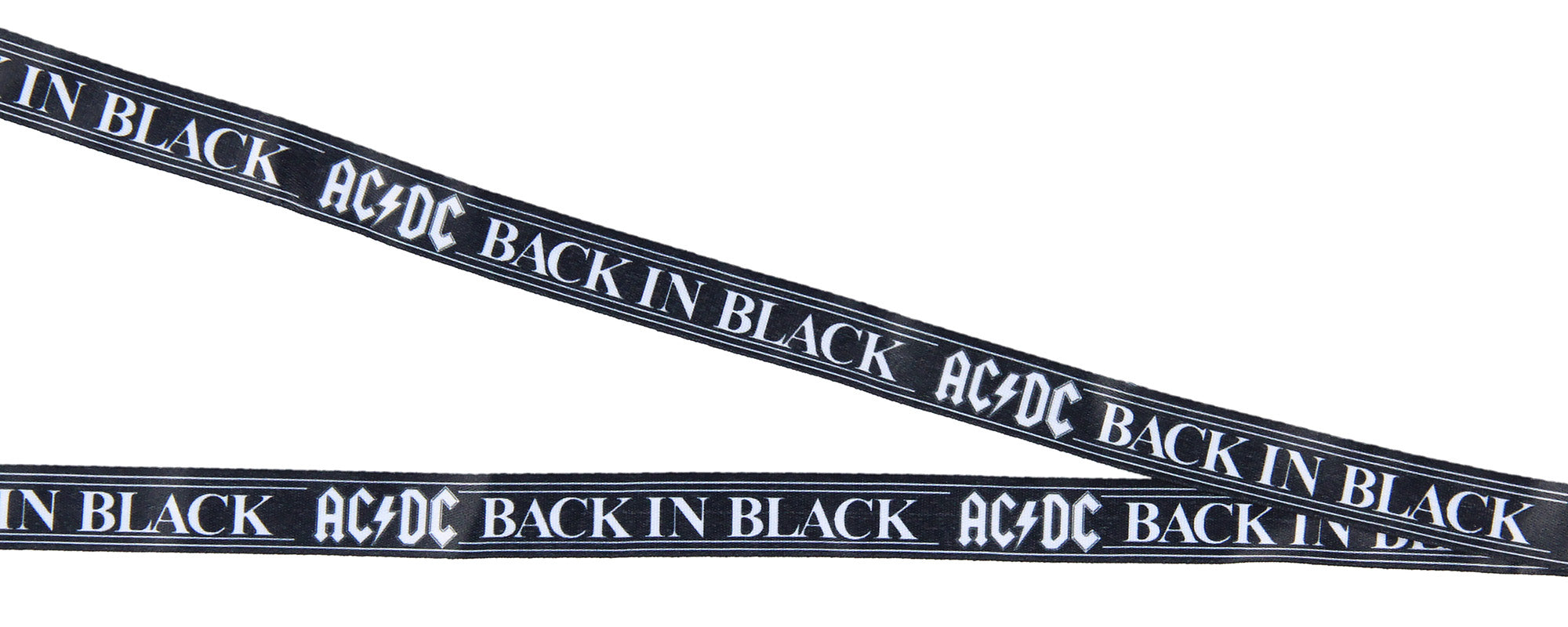 AC/DC Back In Black Reversible ID Lanyard Badge Holder With Logo Charm