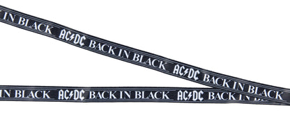 AC/DC Back In Black Reversible ID Lanyard Badge Holder With Logo Charm