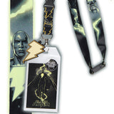 Black Adam Movie Reversible ID Lanyard Badge Holder With Rubber Lightning Charm