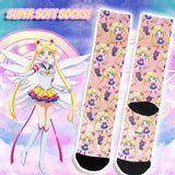 Sailor Moon Crystal Anime Sailor Moon And Artemis Chibi Sublimated Crew Socks