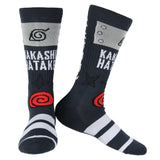 Naruto Shippuden Kakashi Hatake Hidden Leaf Village Logo Athletic Crew Socks