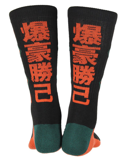 My Hero Academia Men's Katsuki Bakugo Mid-Calf Athletic Crew Socks