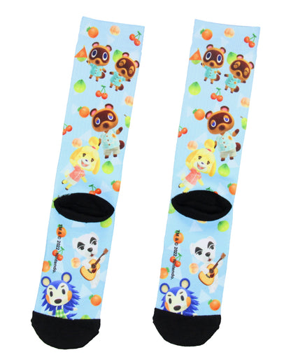 Animal Crossing Men's Allover Character Sublimated Adult Crew Socks 1 Pair