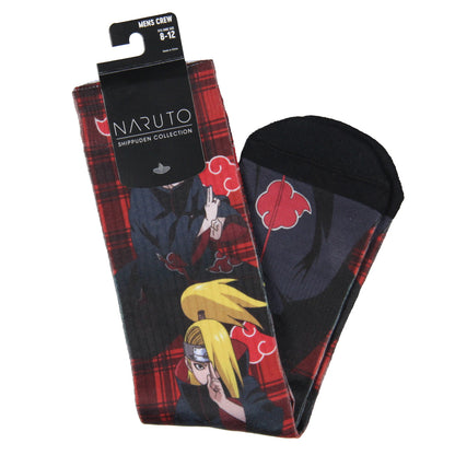Naruto Shippuden Akatsuki Socks Anime Manga Men's Sublimated Crew Socks