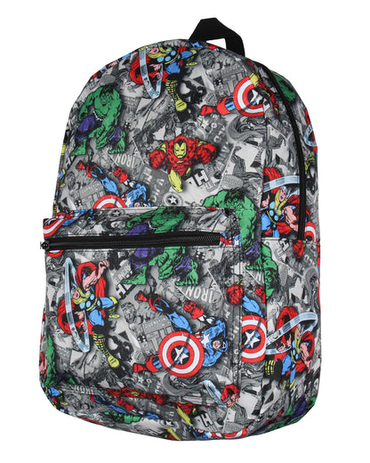 Marvel Avengers Vintage Comic Characters Laptop School Travel Backpack 17"
