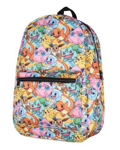 Pokemon Backpack Sublimated Character Laptop School Travel Backpack
