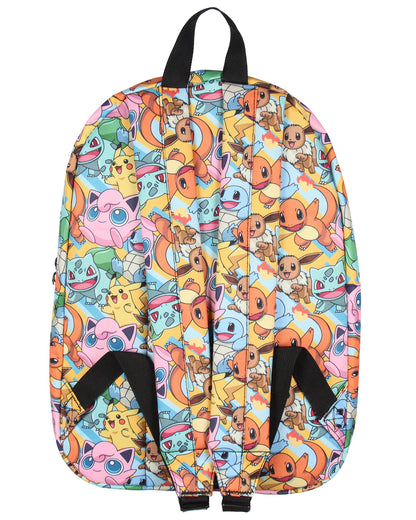 Pokemon Backpack Sublimated Character Laptop School Travel Backpack 17"